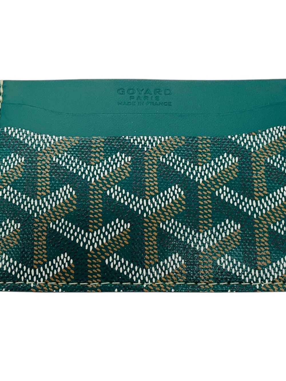 GOYARD GREEN GOYARDINE SAINT SULPICE CARD HOLDER WALLET